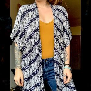 Blue and white Kimono